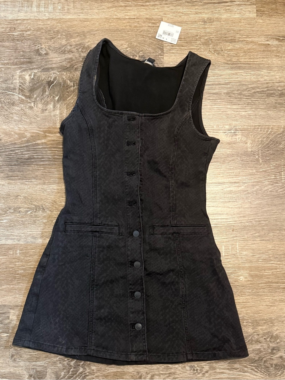 American Eagle Outfitters Black Button-Front Mini Dress